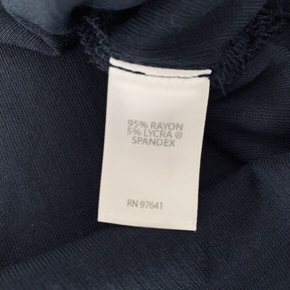 J Jill Top Wearever Collection Women XL Navy Ribbed Short Sleeve Stretch Career - Picture 8 of 8